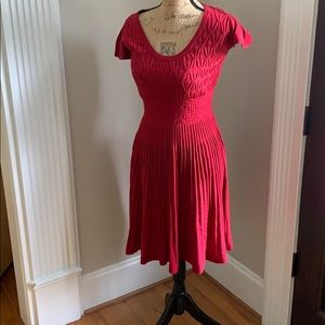 crimson knit dress